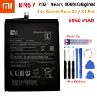 100% Оригинальный аккумулятор Xiao mi BN57 5060 мАч для телефона Xiaomi Pocophone X3 Poco X3 Pro, сменные батареи