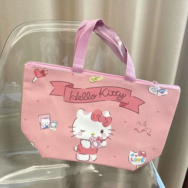 Candy-Colored Handbag Cinnamoroll Babycinnamoroll Clow M Portable Handheld Lunch Box Bag Bento Bag Student Tableware Storage Bag