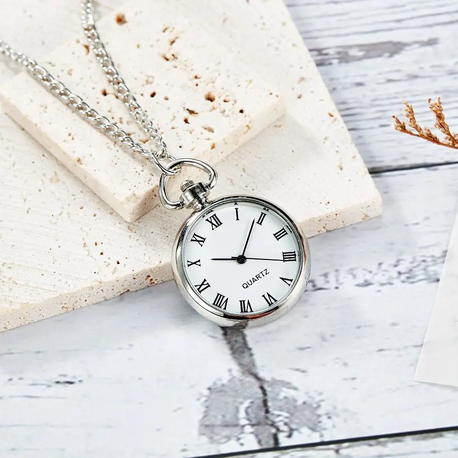 Nuovi Orologi Da Tasca E Fob Orologio Da Tasca Collana Vintage Con Catena A Maglia Lunga Ciondolo Rotondo In Argento Stile Antico
