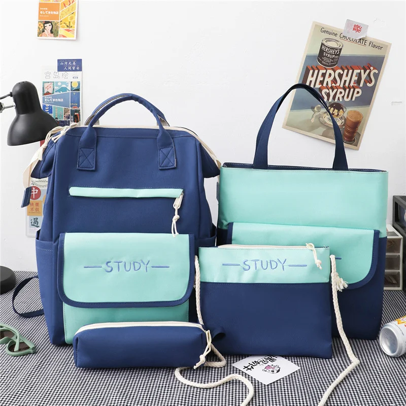 

Fashion teen girls school backpack student waterproof water travel portable bagpack school bags set for children book bags 2022