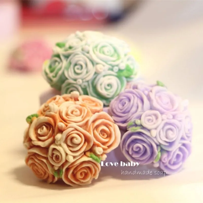 Формы для свечей в виде букета роз розы цветы силиконовая форма мыла пищевая