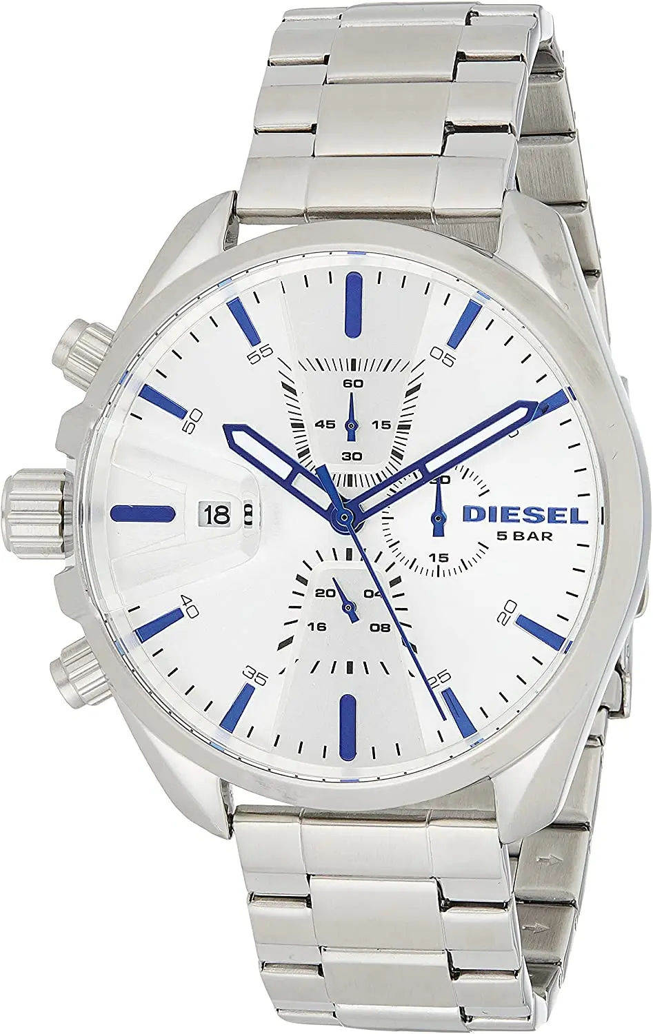 

Dizel 47mm Chrono quartz stainless steel silver, diesel men MS9 Chrono, quartz, water resistance: 5 ATM, male watches watch