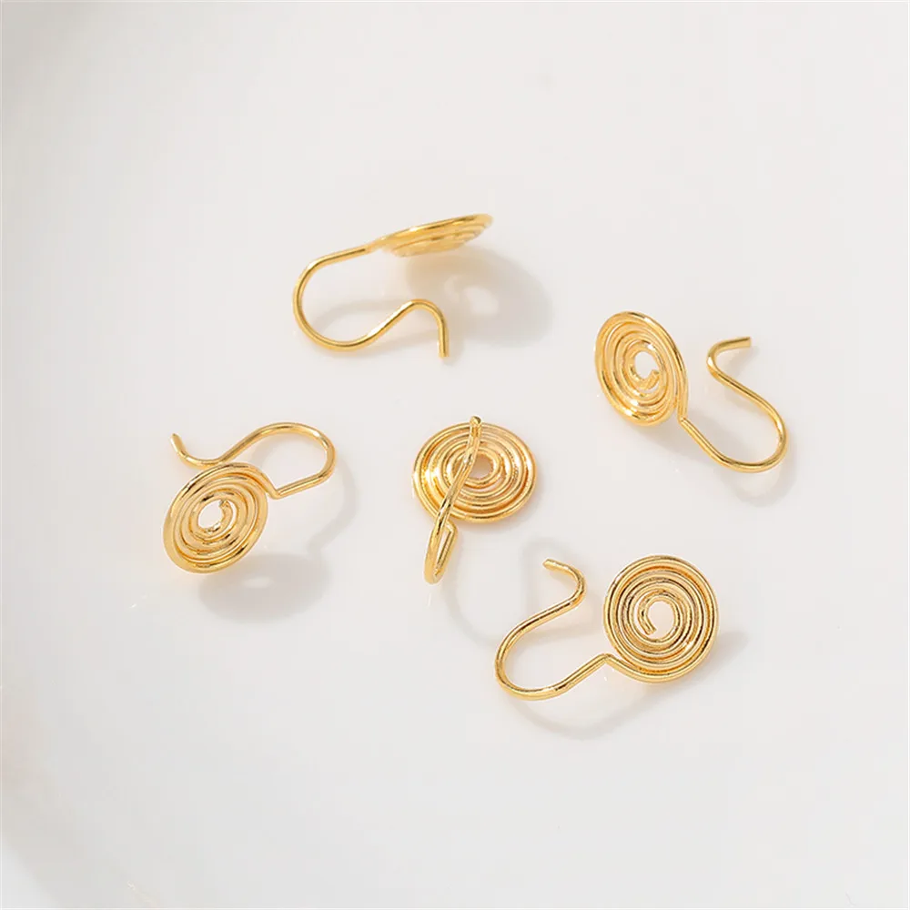 

18KGold Color Ear Hole Free Mosquito Incense Plate Ear Clip Ear Hook Handmade DIY Earrings Ear Jewelry Material Accessories