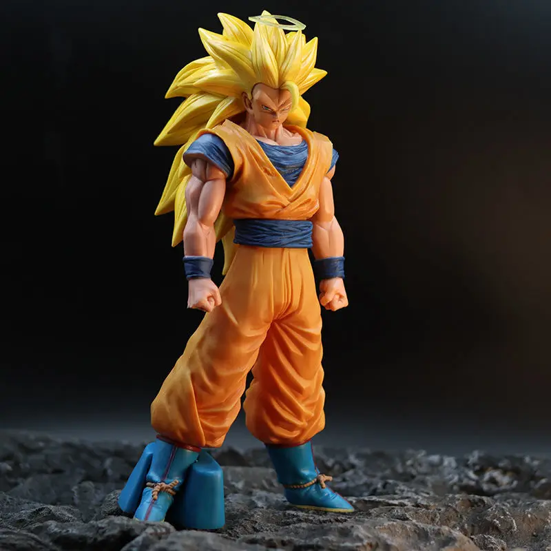 

33cm Dragon Ball Anime Figure Son Goku Super Saiyan 3 Kakarotto Collectible GK Model PVC Doll Action Figure Kids Toy Gift
