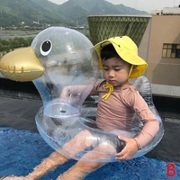 new duck shaped kids inflatable baby safe swimming swim seat float pool ring high quality swim ring water floating seat circle