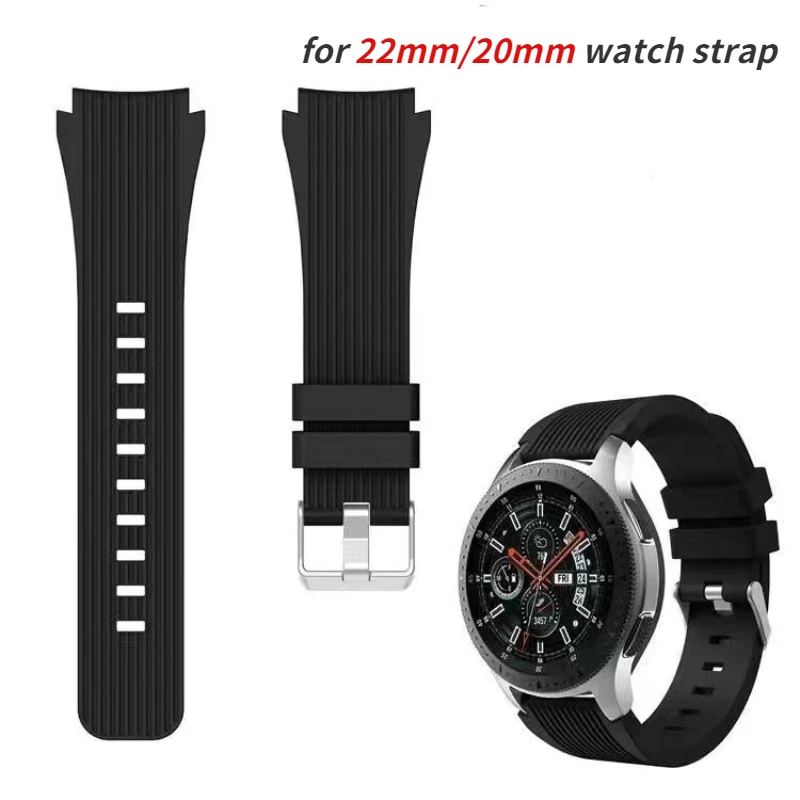 22mm 20mm Silicone band for Samsung Galaxy Watch 3 45mm/Gear S3 Frontier/Huawei Watch 3 GT2 46mm/Huami Amazfit GTR 47mm Correa