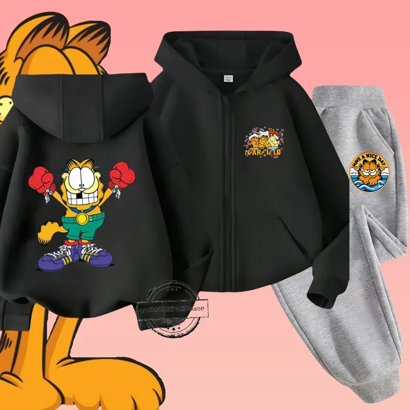 Комплект Детской Одежды С Принтом Гарфилда На Молнии Длинными Рукавами