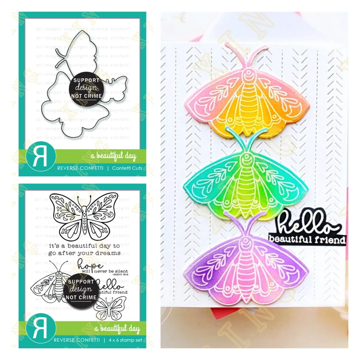 

Butterfly a Beautiful Day New Metal Cutting Dies Stamps Scrapbook Diary Decoration Embossing Template Diy Greeting Card Handmade
