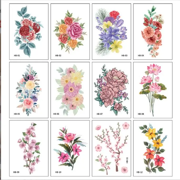 Переводные Цветочные татуировки на лицо наклейка с листьями цветами для детей