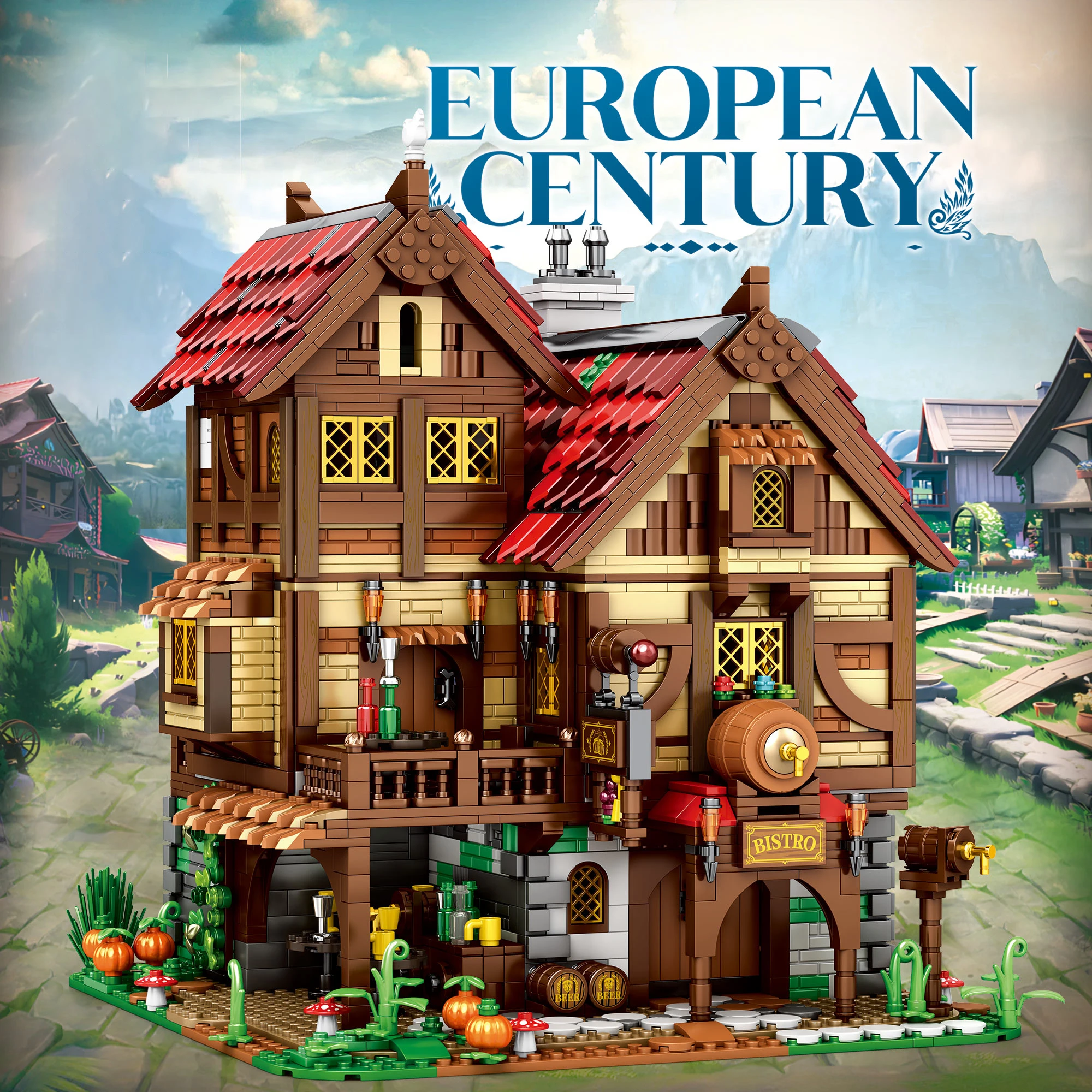 

Серия для взрослых среднего возраста, таверна, уличный вид, высокая сложность, мелкие частицы, строительные блоки, Сборная модель, настольные украшения, игрушки