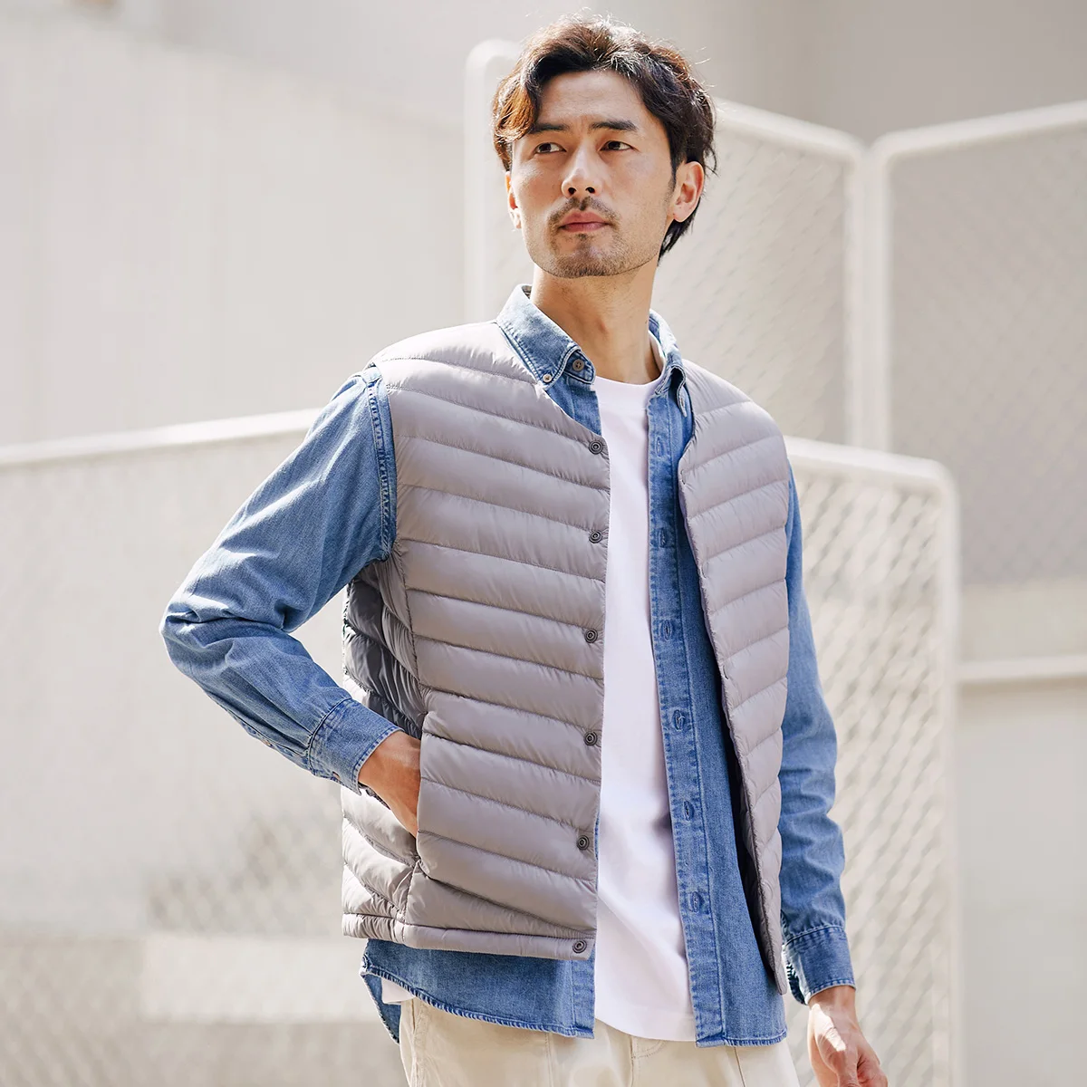 TANBOER Filling Power 600+ Figure Flattering Winter Vest Solid  90% Duck Down Sleeveless Packable Jakcet TF216011