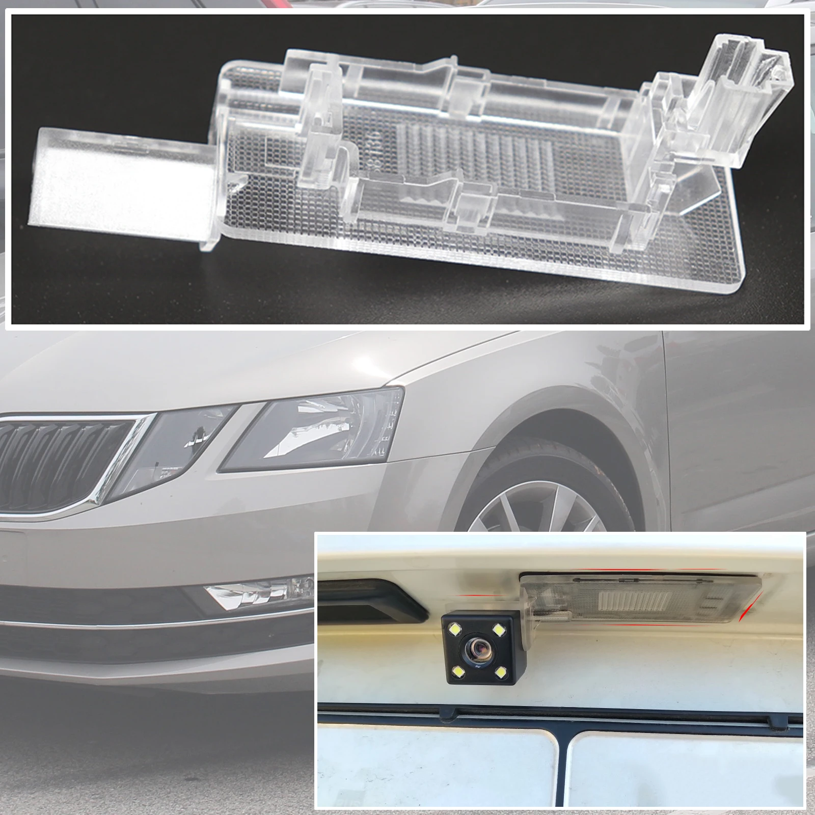 

Для Skoda Octavia Superb Rapid VW Bora 2016 2017 2018 Sharan 7N 2012 кронштейн камеры заднего вида подсветка номерного знака корпус крепления