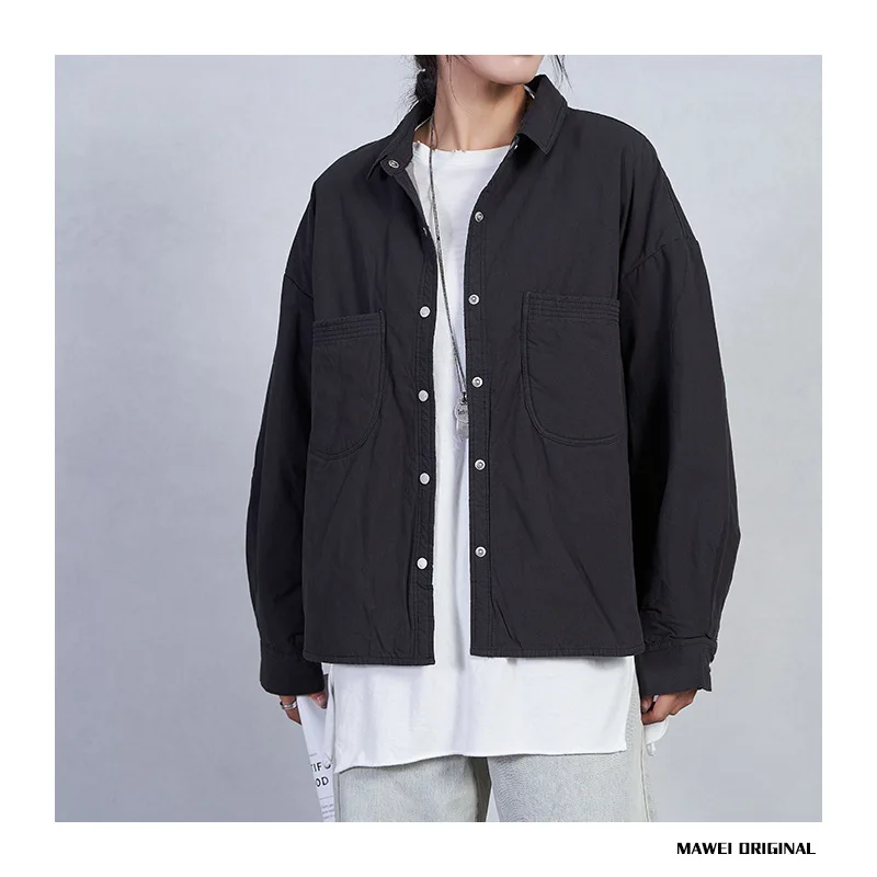 Winter Cotton Clothes Design Sense Female Apricot Color Cotton Lapel Warm Cotton Single-Breasted Cotton Jacket Female Models