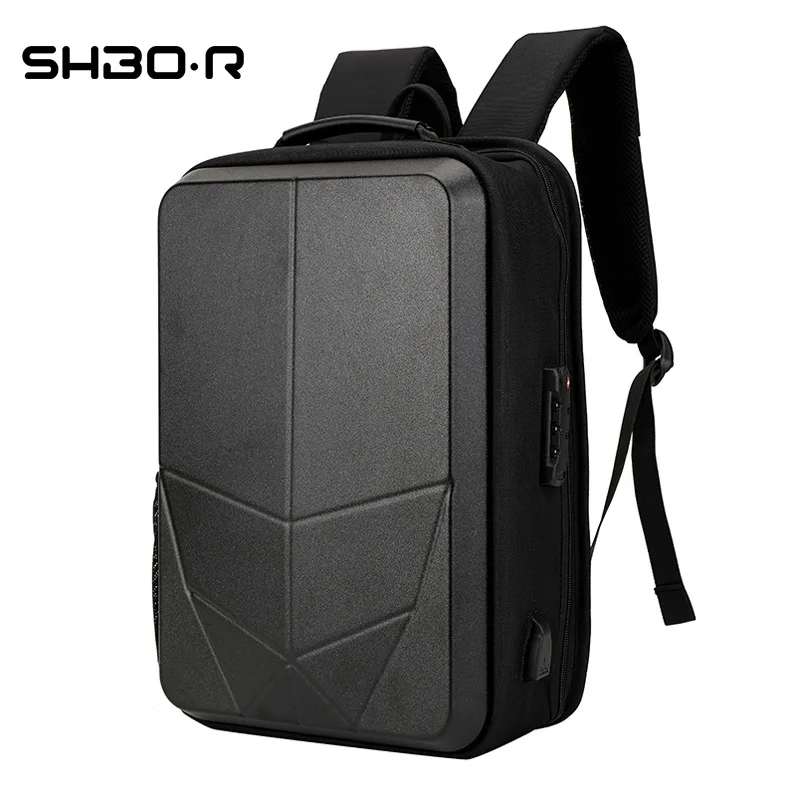 Men's Backpack Casual Hard Shell Computer Bag Large Capacity Travel Backpack Business Fashion USB Charging Backpack Rainproof