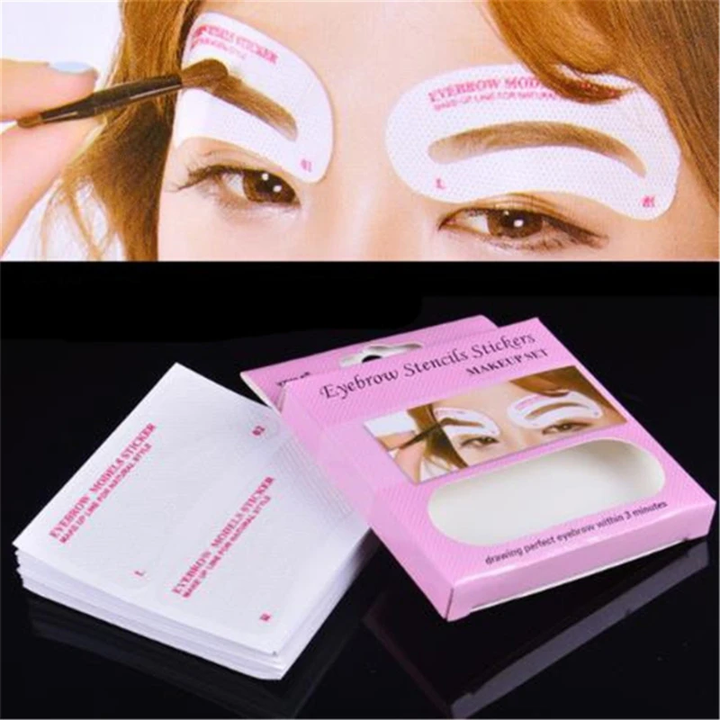 

Eyebrow Stencil Set Non-Woven Cloth Stickers DIY Disposable Drawing Guide Grooming Shaper Template Card Eyebrow Makeup Tools