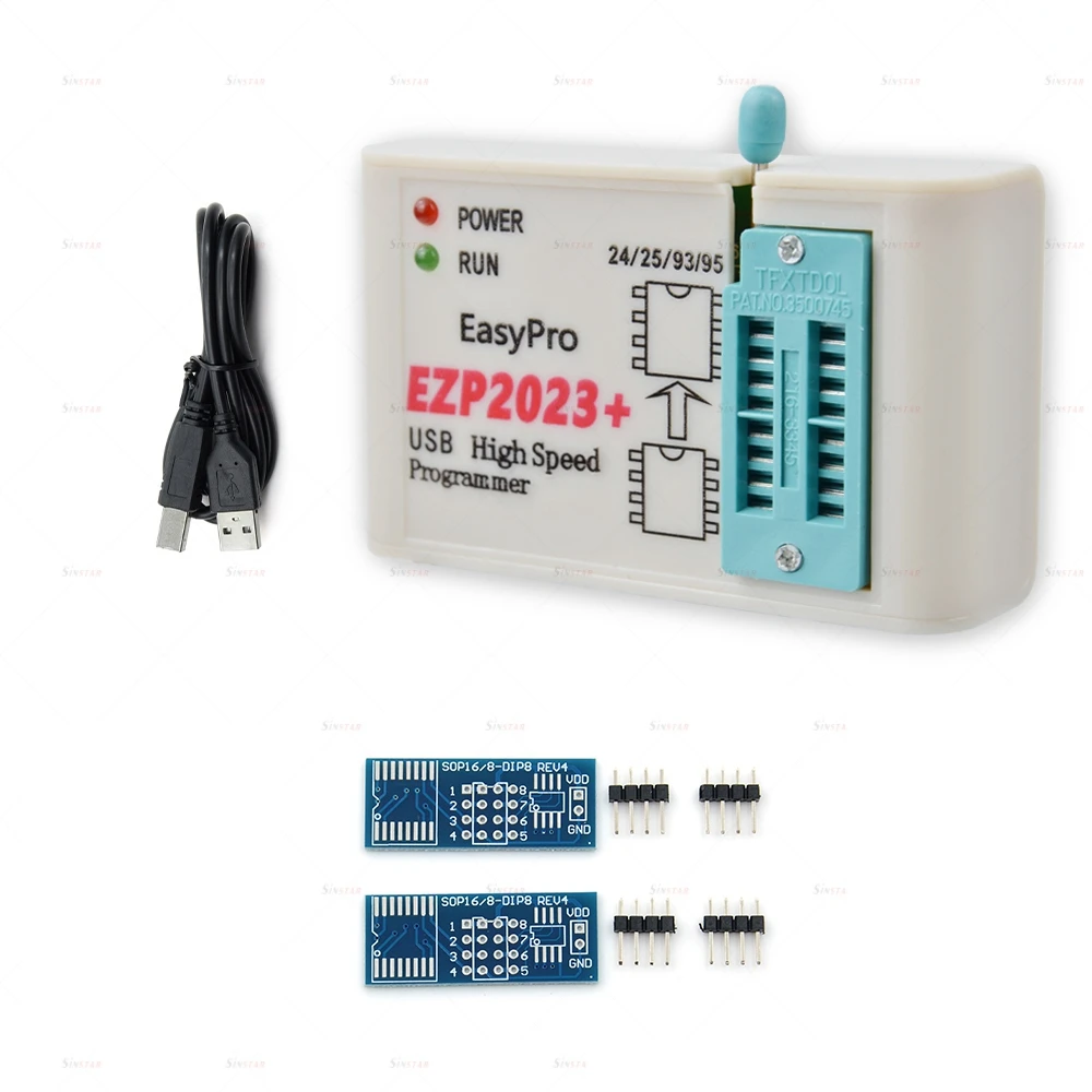 USB-программатор EZP2023 с 12 адаптерами Поддержка 24 25 93 95 EEPROM Flash Bios