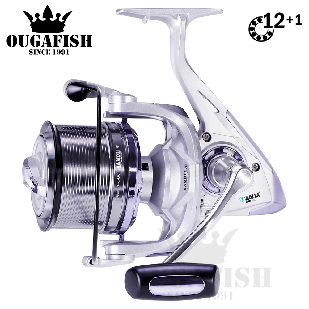 

Fishing Reel Spinning 12+1BB High Speed 4.6:1Max Drag 25KG Metal Spoon Carretilha De Pesca Accessories Moulinet Peche En Mer