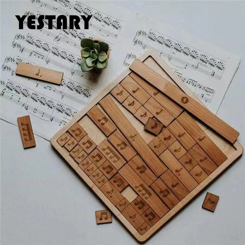 

Деревянная головоломка YESTARY, пазлы с музыкальными нотами и подставками, детская игрушка, головоломка для детей, развивающая игрушка для взрослых и детей