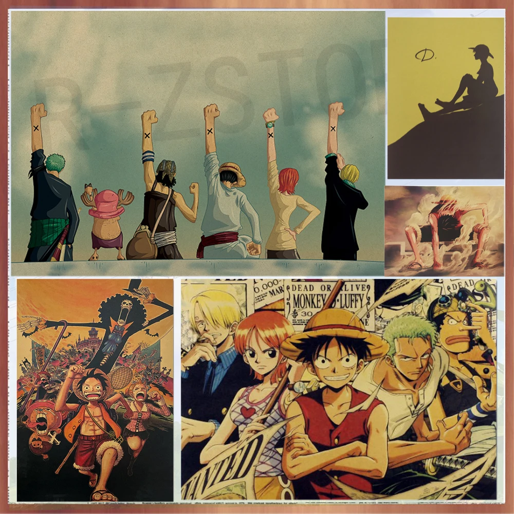 

One Piece Poster Anime Luffy Poster Wall stickers Pictures Decoration Home Decor Painting Cuadros Painting Prints Wall Prints