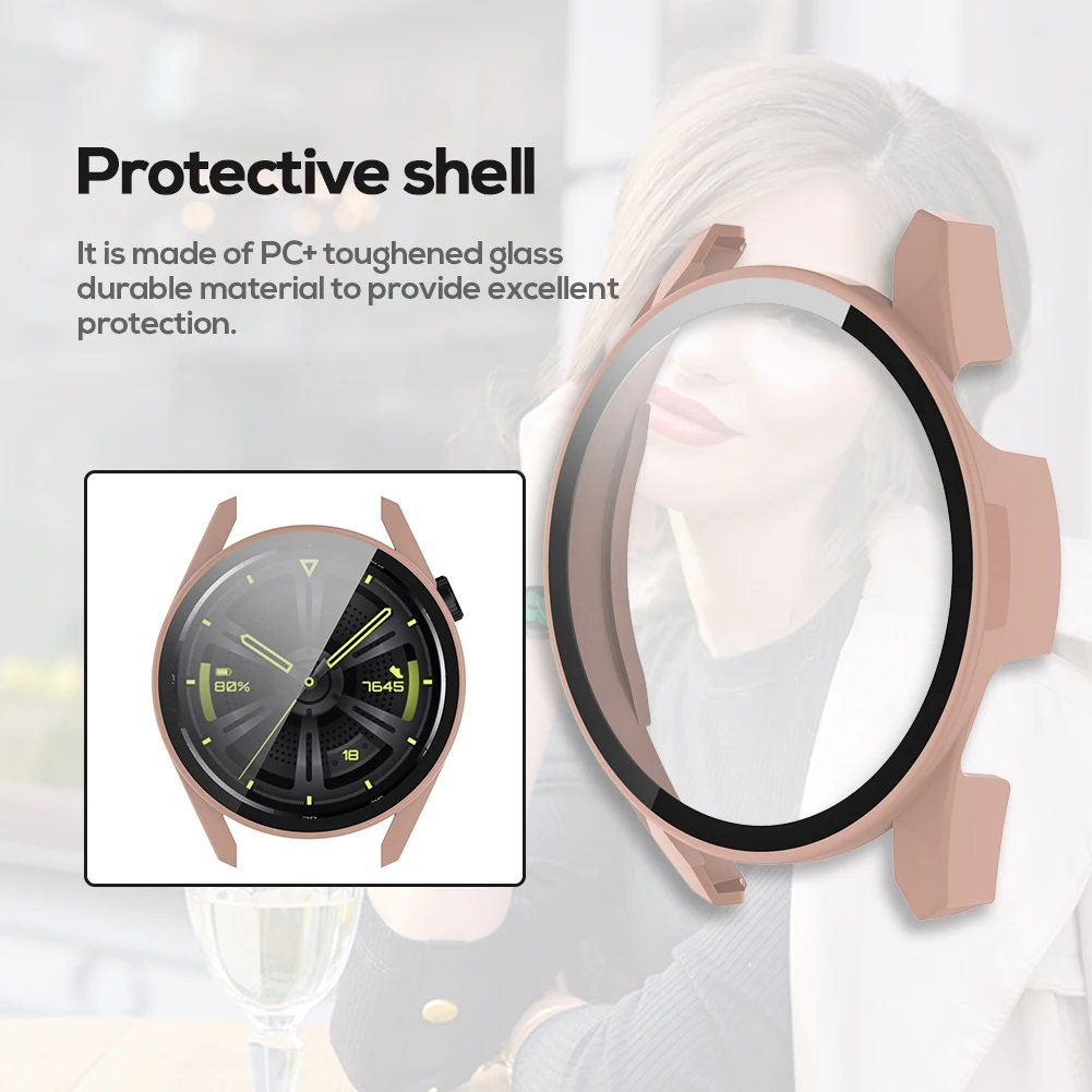 

Tempered Glass Screen Protector Cover for Huawei Watch GT 3 42mm Protective Bumper Case Shell Frame Smart Watch Accessories