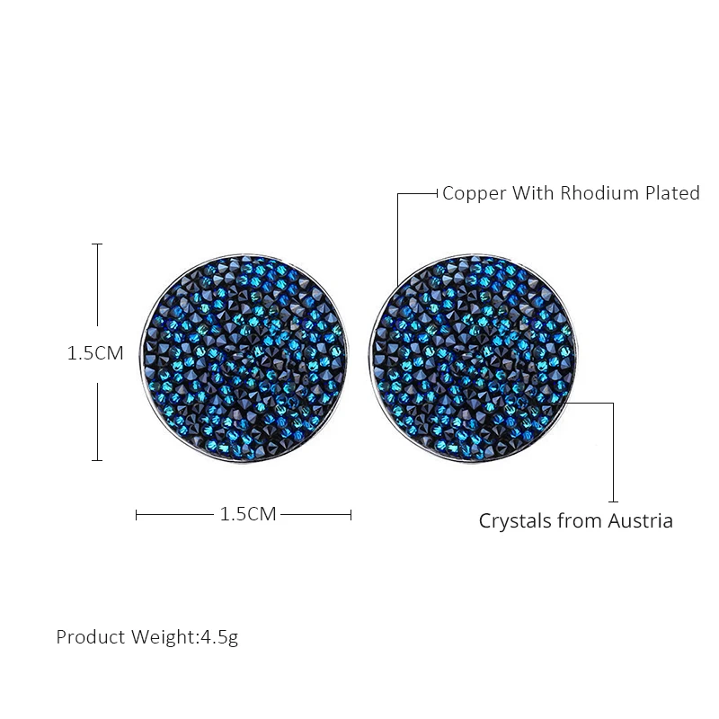Круглые серьги-гвоздики с кристаллами Swarovski (art.: 7a89c6dc8) - 7a89c6dc8
