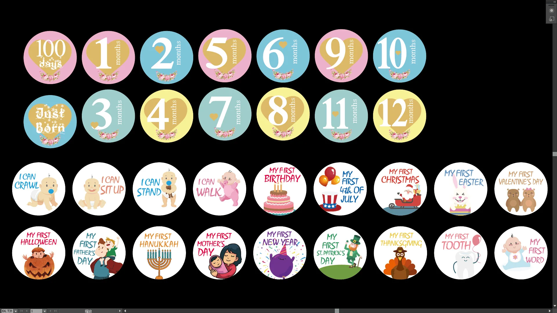 32 шт. детские наклейки для фотосъемки памятные фотографии ежемесячный ярлык