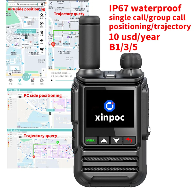 968 global-ptt walkie talkie IP67 waterproof long range radios comunicador portable profesional 100 km police radio mini 4G