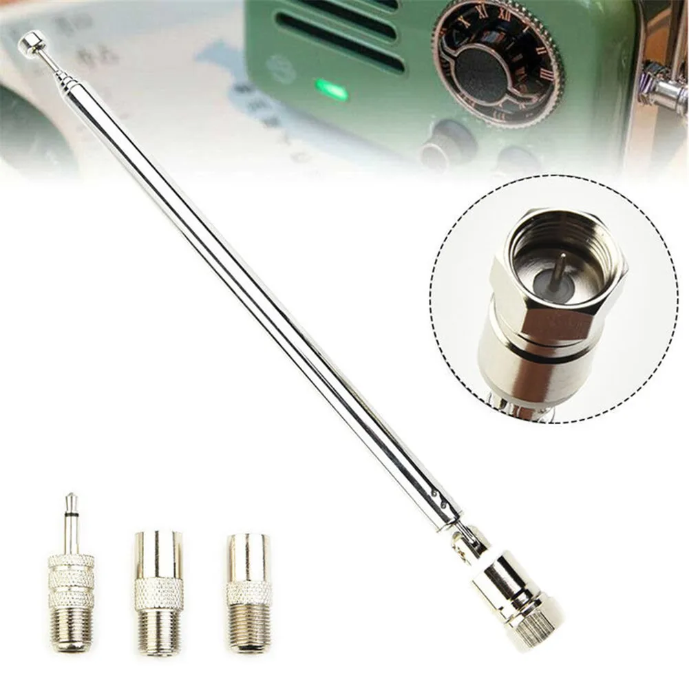 

4pcs/set FM Radio Aerial 75cm Copper Telescopic Antenna W 3 Adapter HiFi AV Receiver Mini System Automobiles Exterior Parts