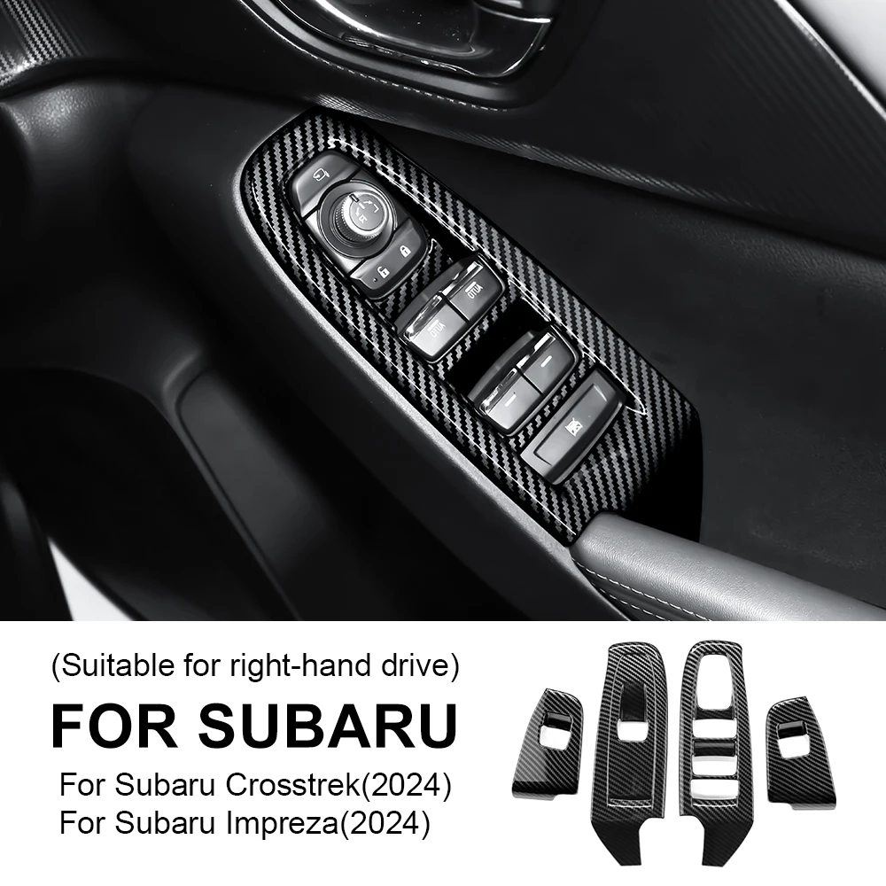 

ABS для Subaru Crosstrek 2024 Impreza 2024, рамка для кнопок окна, углеродное волокно, стиль, RHD, LHD, декоративные аксессуары