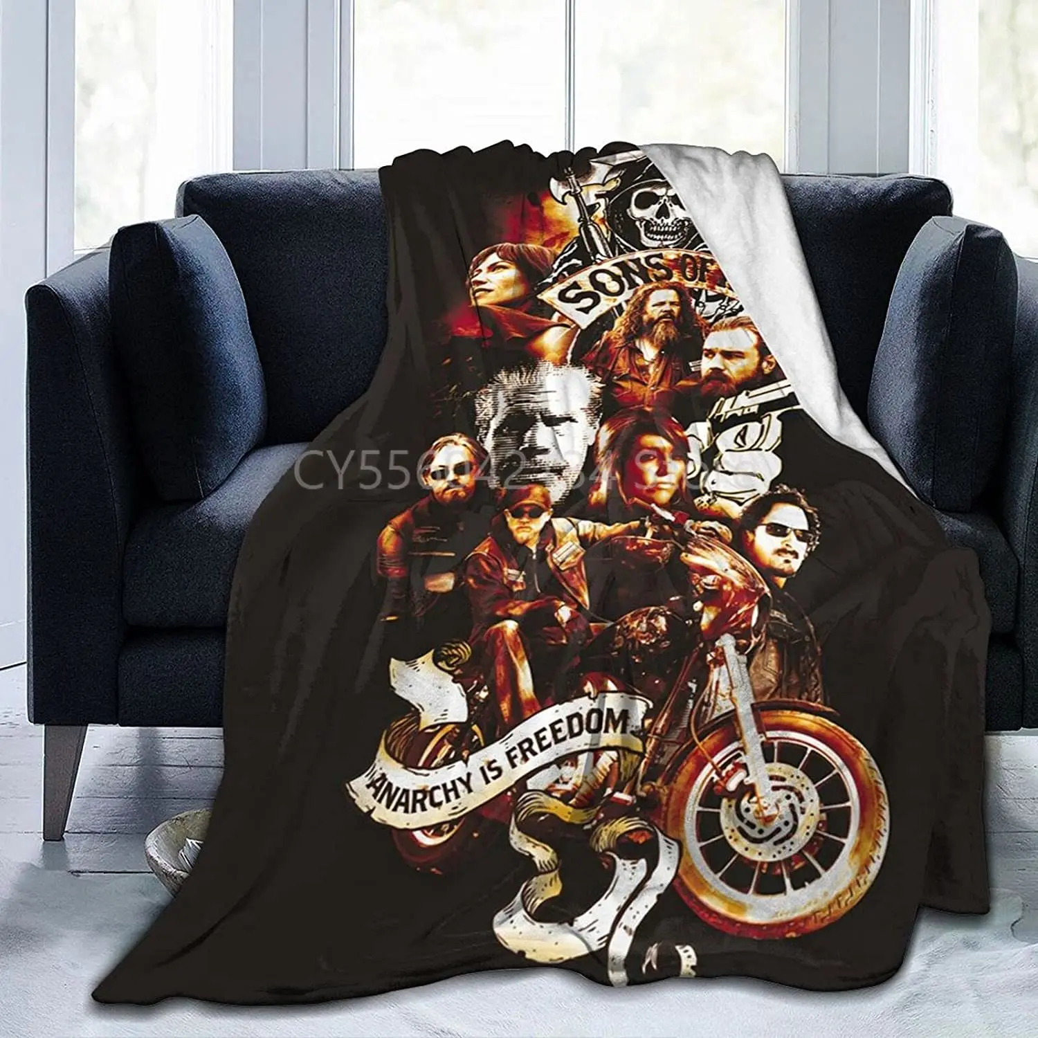 

Sons of Anarchy Throw Blanket Ultra-Soft Micro Fleece Blanket Warm Lightweight Bed Chair Couch Black Travel Blanket
