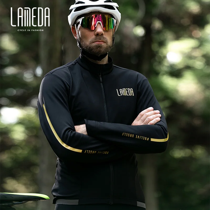 

LAMEDA 2022 NEW Cycling Jacket Fit Thermal Fleece Winter Cycling Jerseys Long Sleeve Reflective MTB Bike Clothes Cycling Jersey