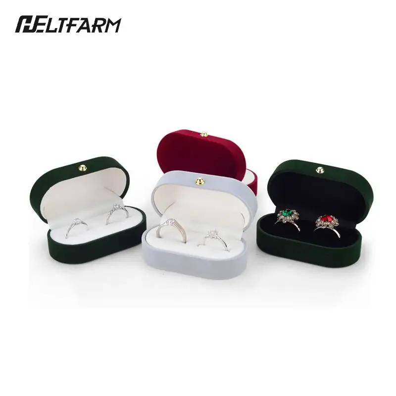 

Velvet Trinket Box Ring Box Jewelry Organizer Double Rings BoxJewelry Box Wedding Gift Box Organizador