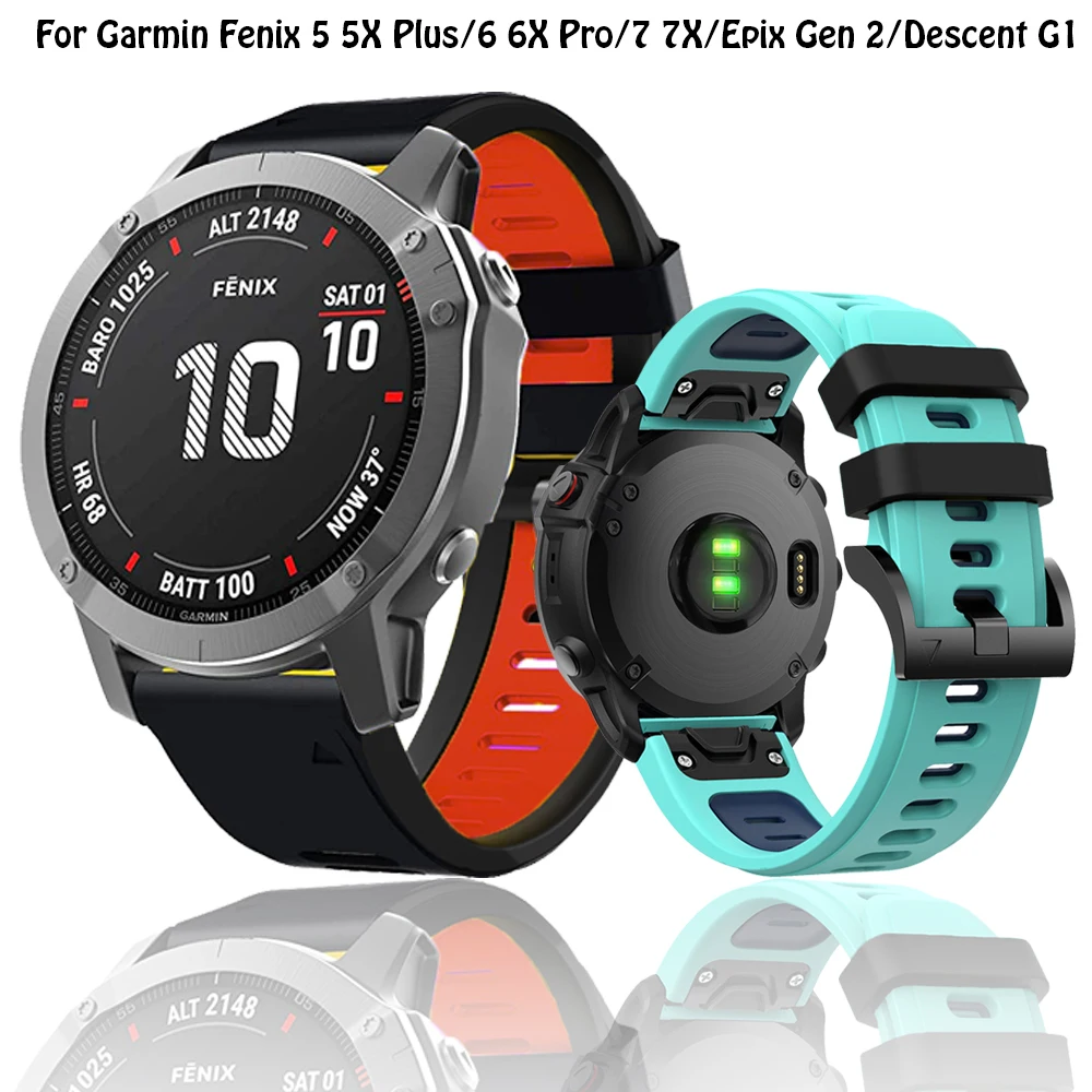 

Ремешок силиконовый для Garmin Fenix 6X 6 Pro 5 5X Plus 3 HR 7X 7 Delta Enduro VERTIX 2, быстросъемный зажим для наручных часов, 22 26 мм