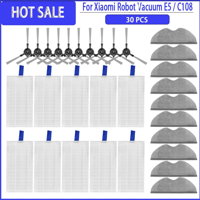 Сменные детали для робота-пылесоса Xiaomi E5/C108 боковая щетка фильтр НЕРА тряпочка