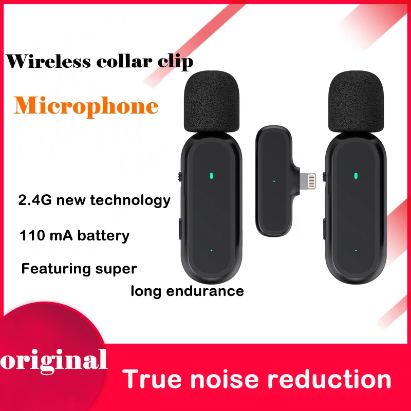 

Wireless lavalier microphone Portable VideoRecording Mini Mic liveradio noise reduction mic foriPhone Android Live Broadcast mic