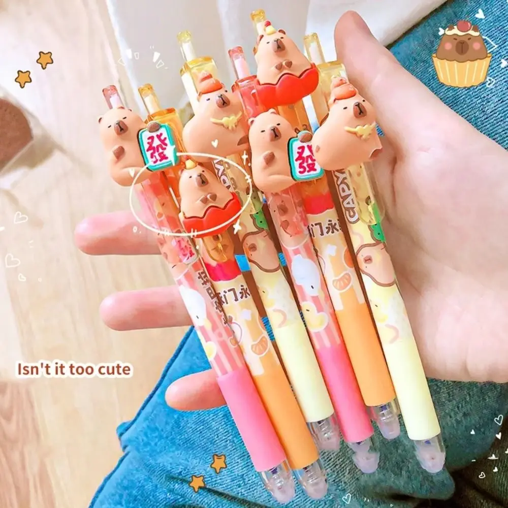 Креативная гелевая ручка с синим чернилом и капибарой стираемая рисунком Kawaii