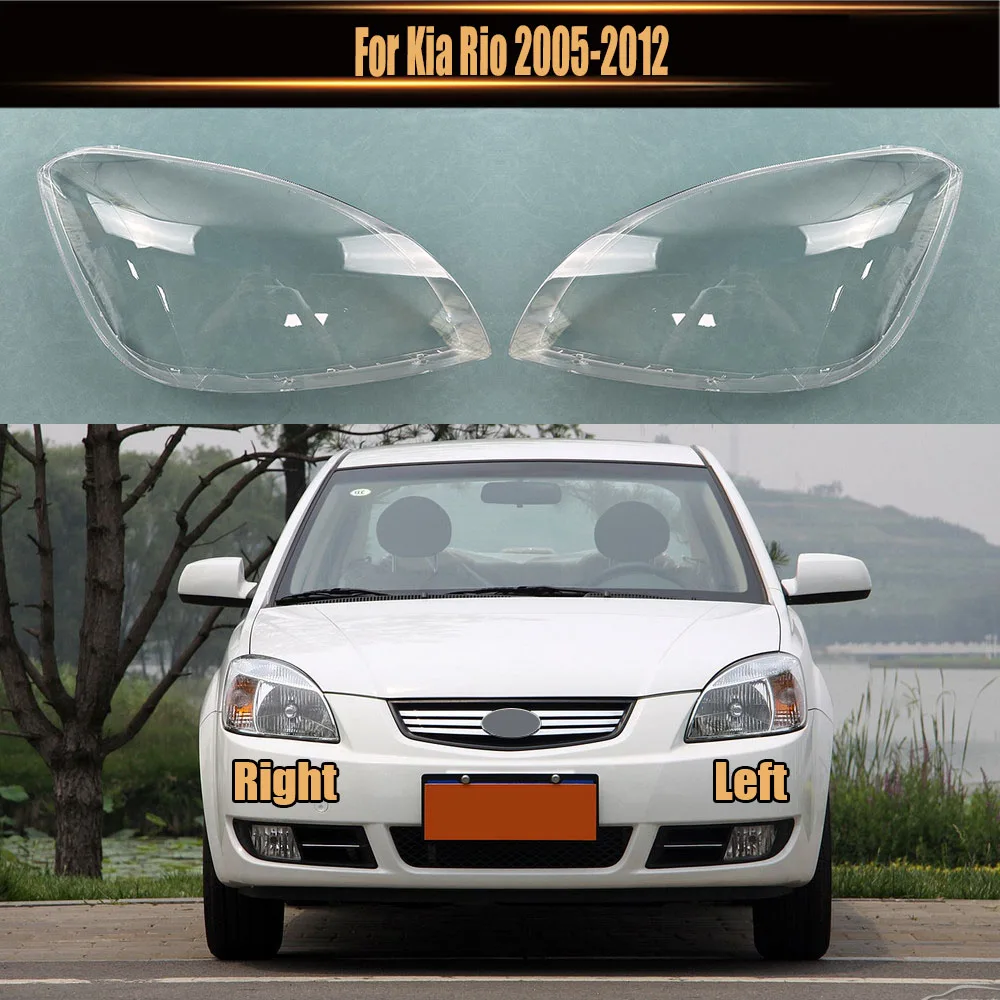 For Kia Rio 2005-2012 Penutup Lampu Depan Butik Transparan Lampshdade Kepala Cangkang Plexiglass Ganti Lensa Asli
