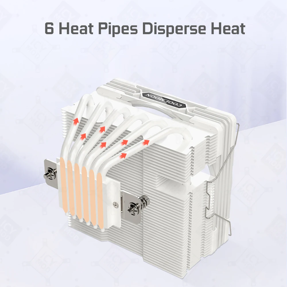 Радиатор с воздушным охлаждением процессора 6 тепловыми трубками скорость 2000