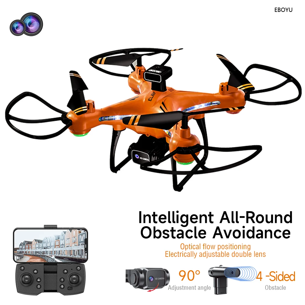 JJRC H112 Colorful RC Drone All-round Avoid Obstacle UAV WiFi FPV 4K Dual ESC Cams Altitude Hold Optical Flow RC Qudcopter Gift