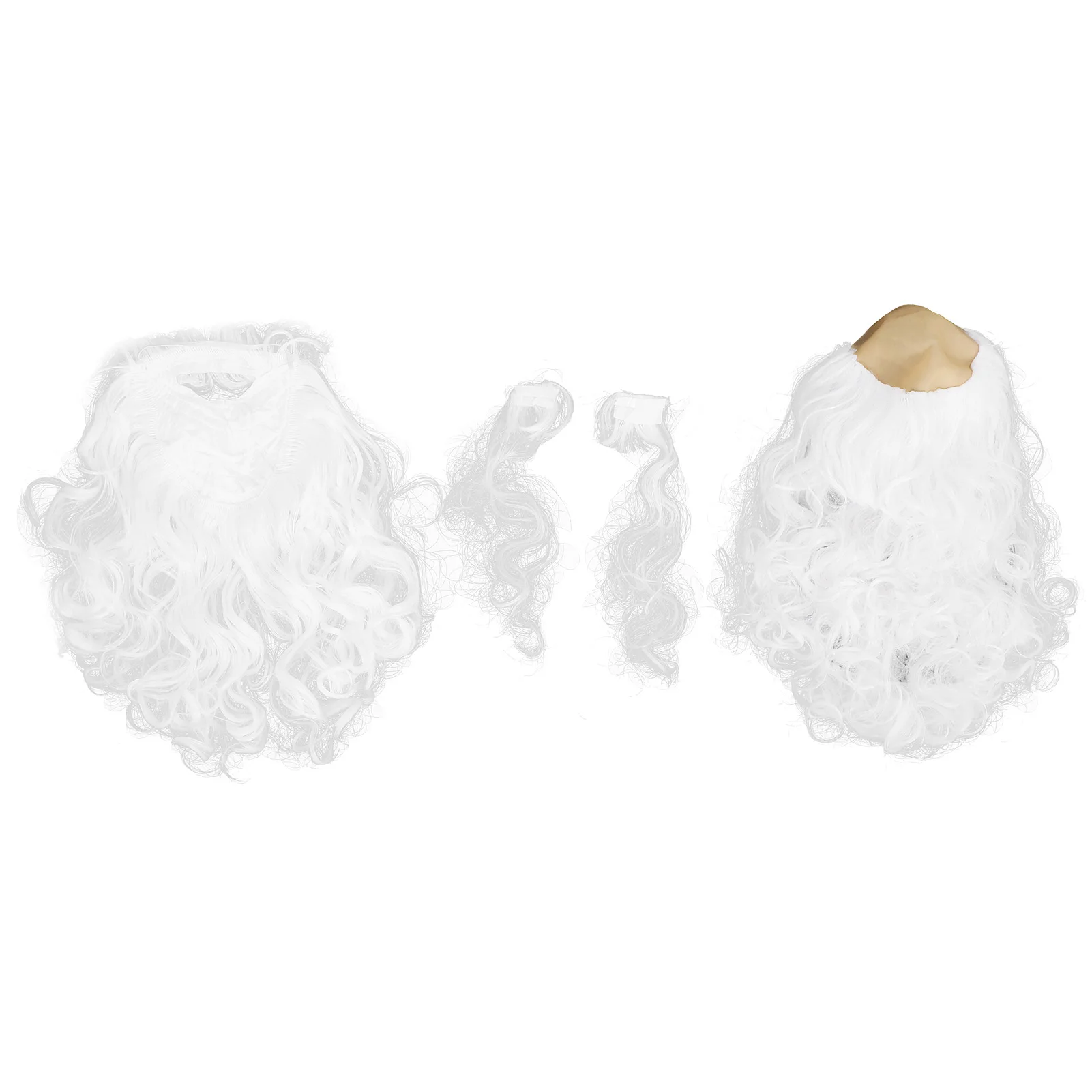 

Wig Beard Set White Synthetic Curly Hair Costume Facial False Beard Fake Eyebrows for Party