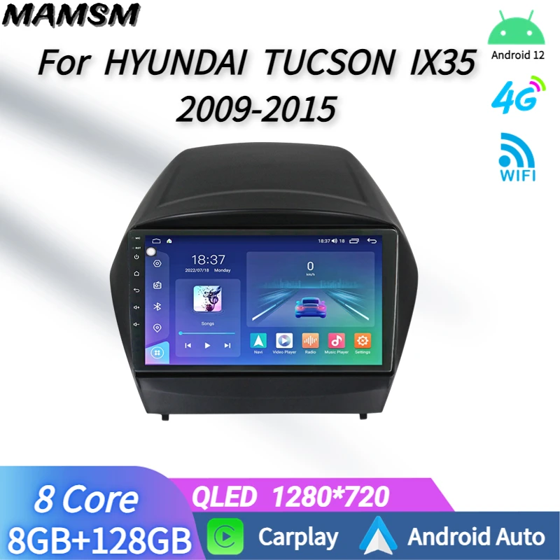 

2DIN мультимедийный плеер для HYUNDAI TUCSON IX35 2009-2015 Carplay Android автомобильное стерео головное устройство автомобильное радио с Bluetooth GPS