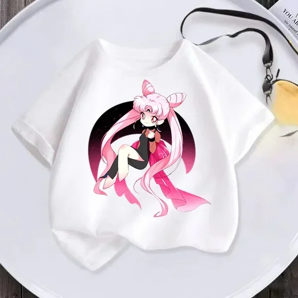 Новая Летняя Детская Футболка С Аниме сейлор Мун Для Девочек
