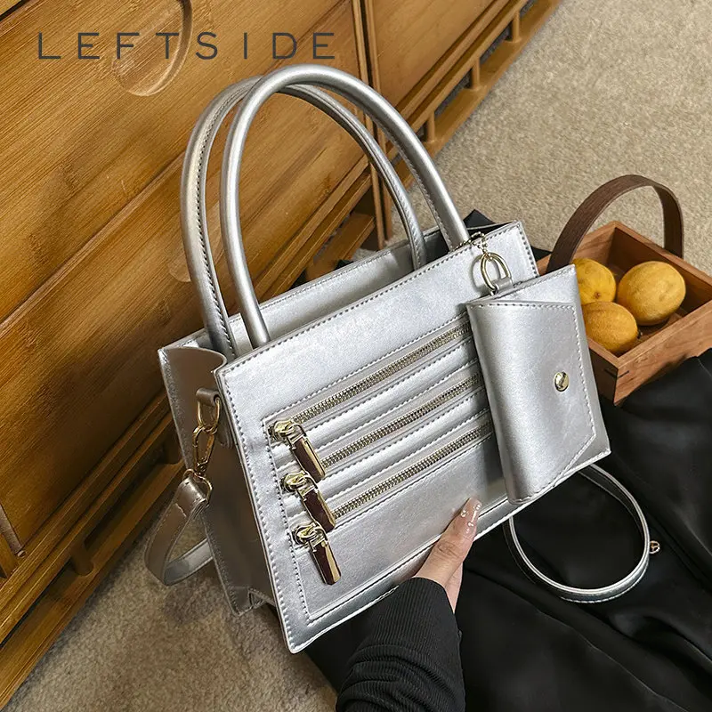 

Y2K Стиль Молния Дизайн Верхняя ручка кожаная маленькая искусственная кожа 2023 новая маленькая сумка через плечо женские сумки