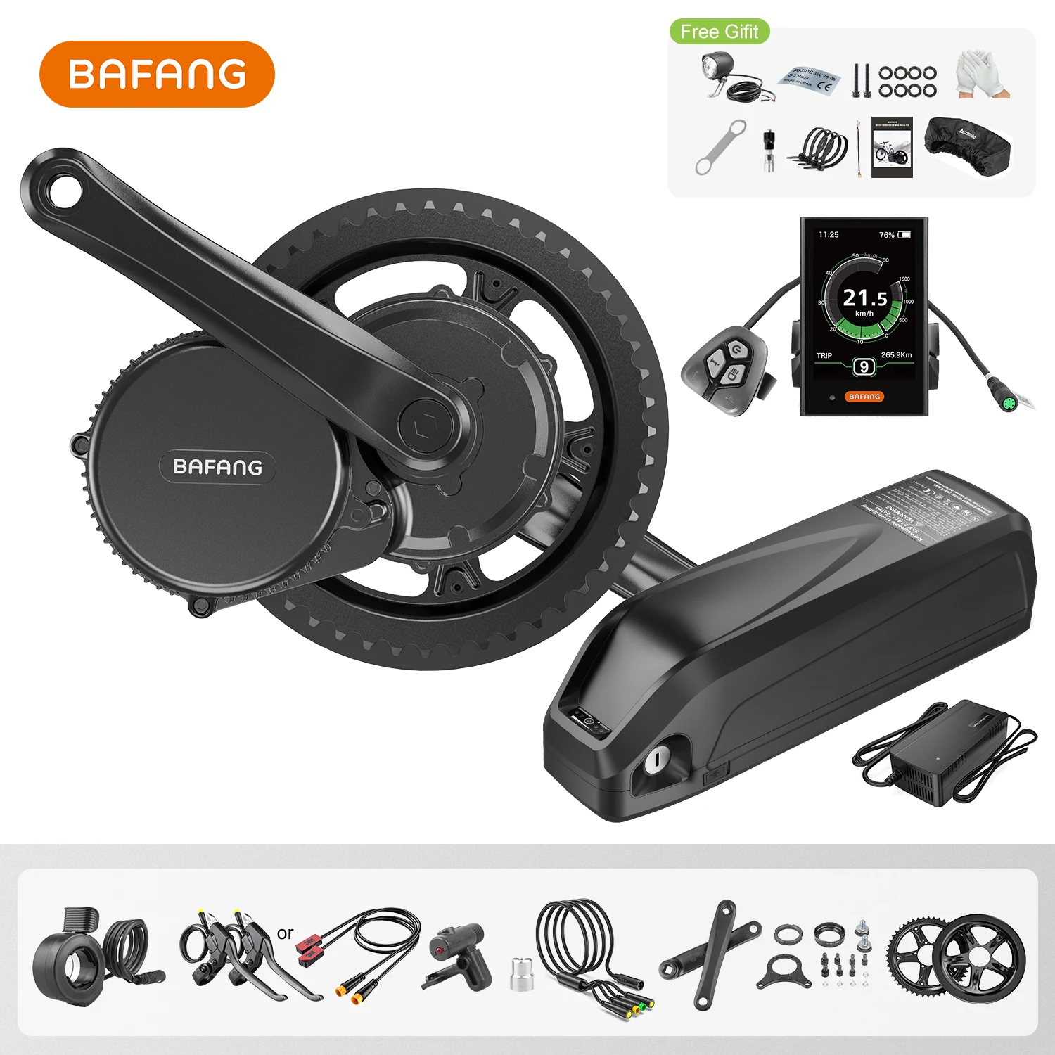 

Bafang 36V 250W Mid Drive Motor EBike Conversion Kits BBS01B BBS01 Electric Bike Brushless Engine 25Ah 21Ah 15Ah Hailong Battery