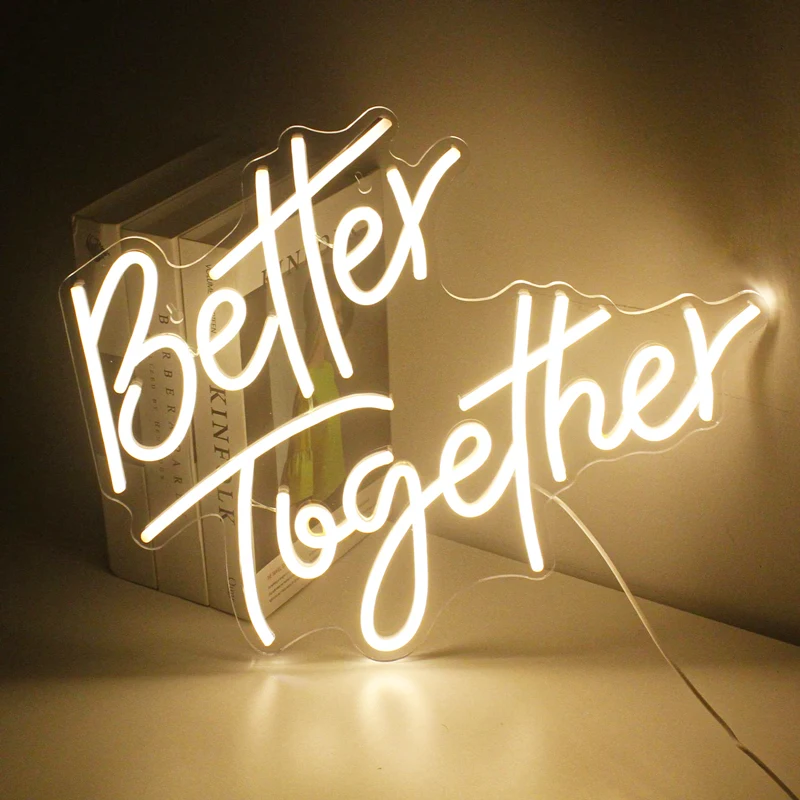 LED Better Together Neon Light Wall Bedroom Indoor Decoration Neon Sign Birthday Wedding Party Holiday Decoration Night Light