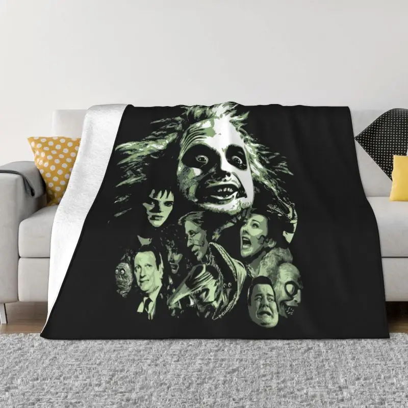 

Beetlejuice Tim Burton Ultra-Soft Fleece Throw Blanket Flannel Halloween Horror Movie Blankets for Bedding Car Sofa Bedspreads