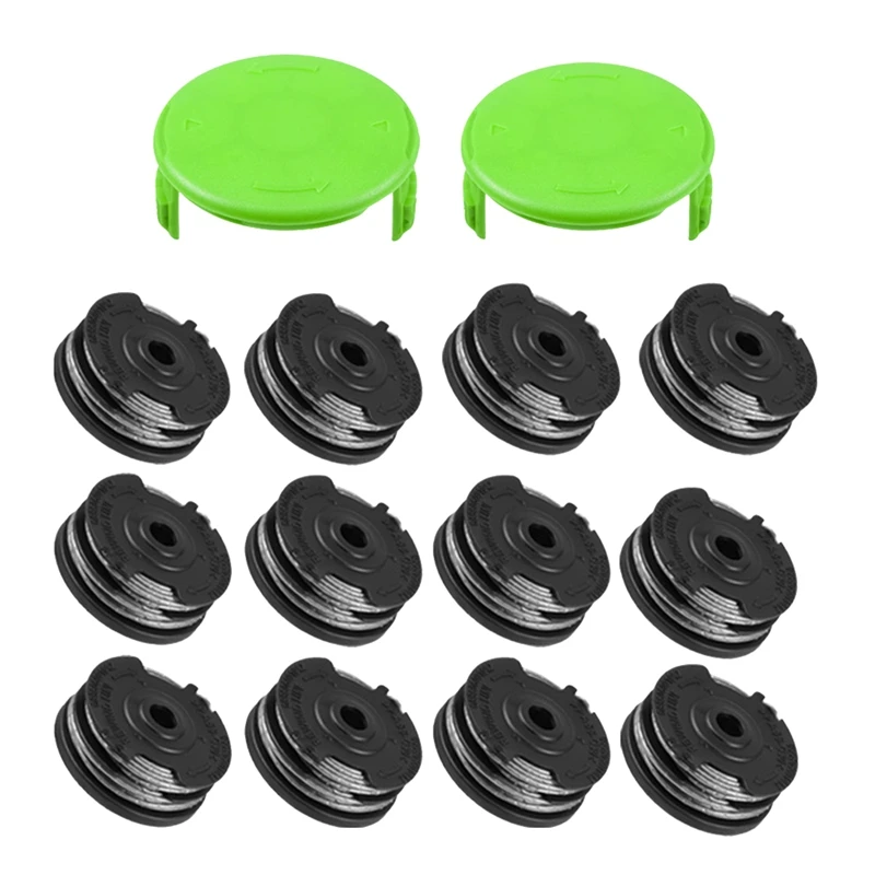 

2900719 Weed Eater Dual Line Trimmer Replacement Spool For Greenworks Models 2101602 And 2101602A (12 Spool + 2 Cap)