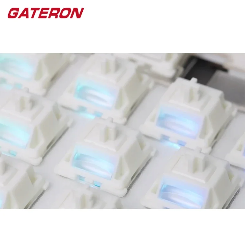 Фото Переключатель смузи Gateron, линейный переключатель молочного коктейля MX Stem для игровой механической клавиатуры, предварительно смазанный, 40 г, 2-ступенчатая пружина, полный POM №4