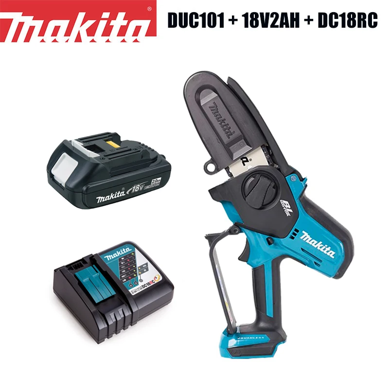 

Makita Cutting Saw DUC101 Electric Chainsaw Sets 18V Lithium Small Hand-Held Pruning Branch Sawing Firewood Garden Cutting Saw