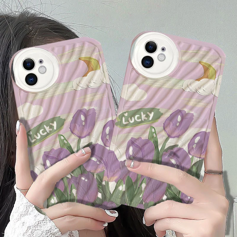 

Water Ripple Pattern Phone Case For iPhone 14 13 12 11 Pro Max Mini XS Max X XR 7 8 Plus Se2 SE3 Protection Back Cover